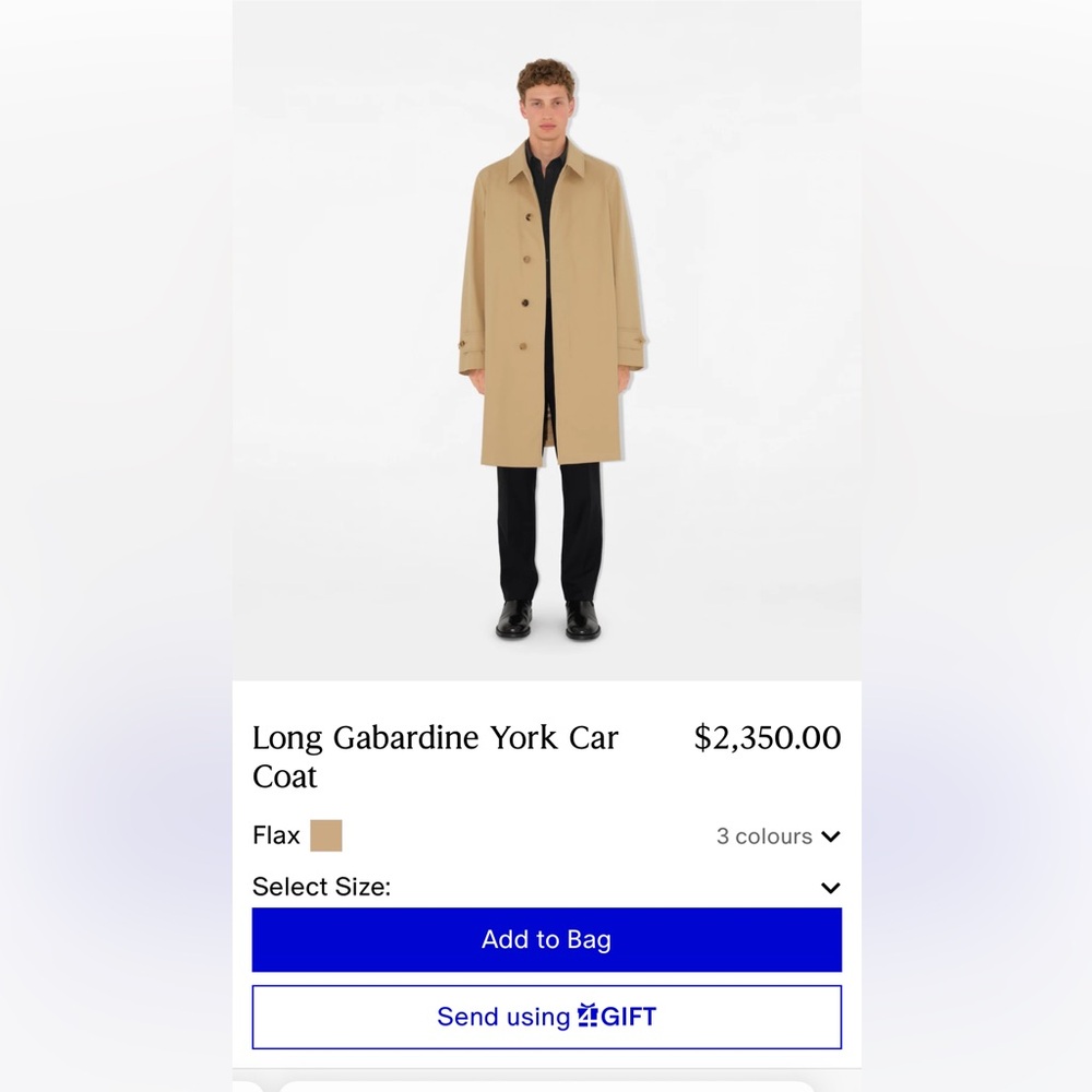 Burberry's Prorsum Men's Trench Coat Made in UK Beige.